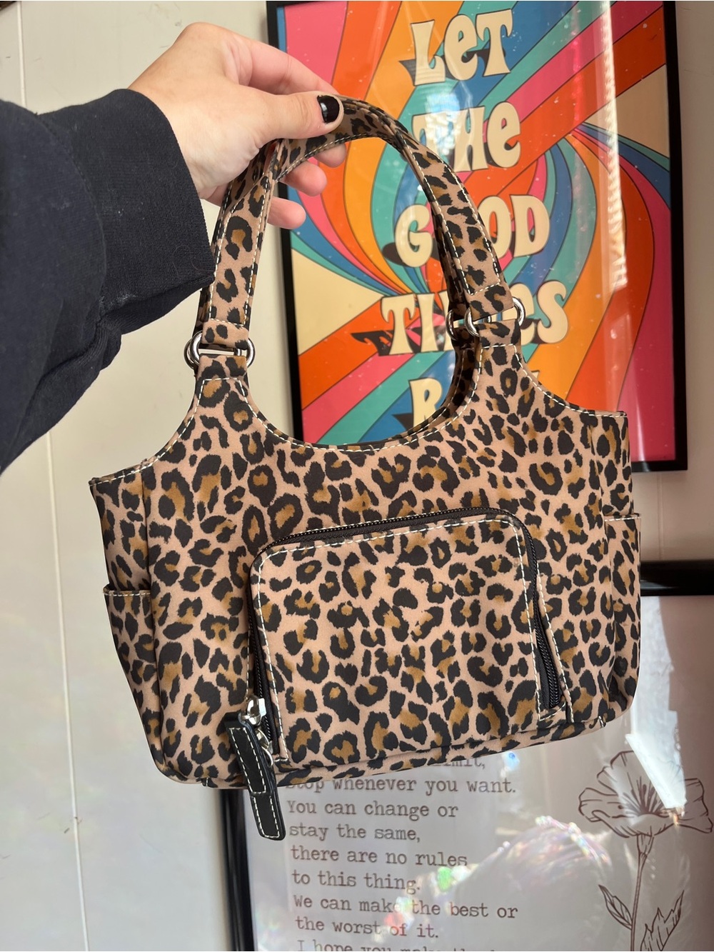 St. John's Bay Leopard Print Mini Shoulder Bag - Brown/Black